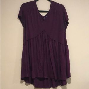 Lane Bryant Flowy Purple Short Sleeve Top